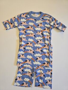 NWOT Hanna Andersson Girls 160 (14-16) Unicorn/Rainbow Short John Pajamas